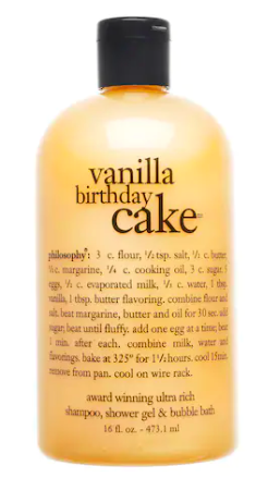 philosophy Vanilla Birthday Cake Shampoo, Shower Gel & Bubble Bath