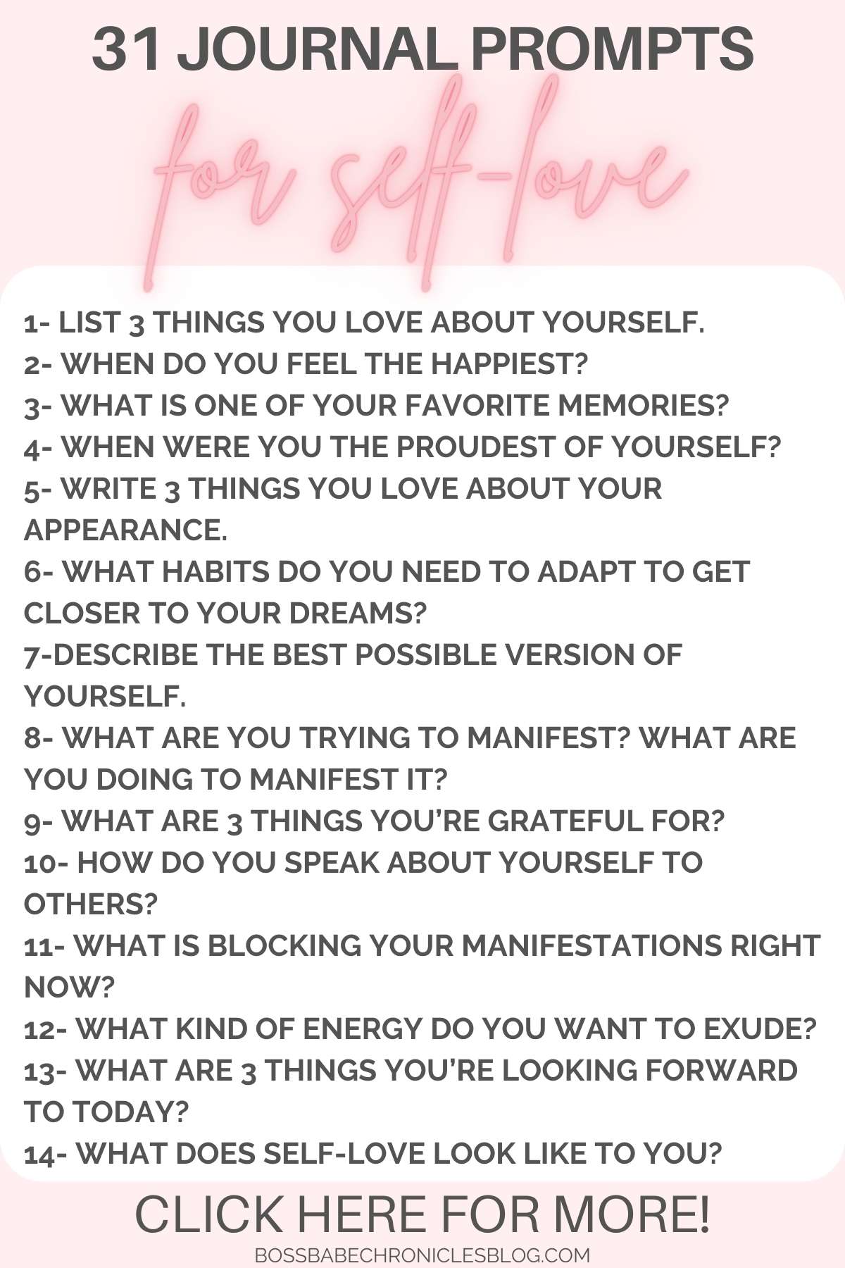 31 Journal Prompts For Self-Love - Boss Babe Chronicles